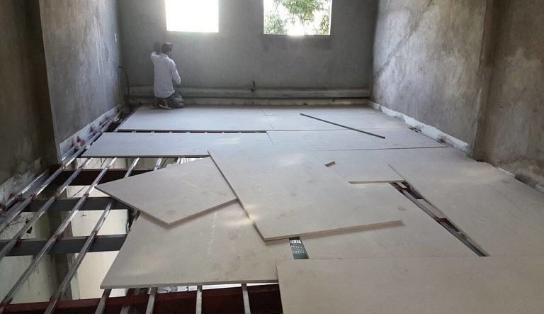 Lót sàn sử dụng tấm xi măng Dura Flex