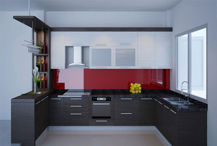 Tủ bếp có quầy bar