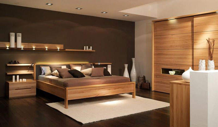 Nội thất phòng ngủ với gỗ công nghiệp