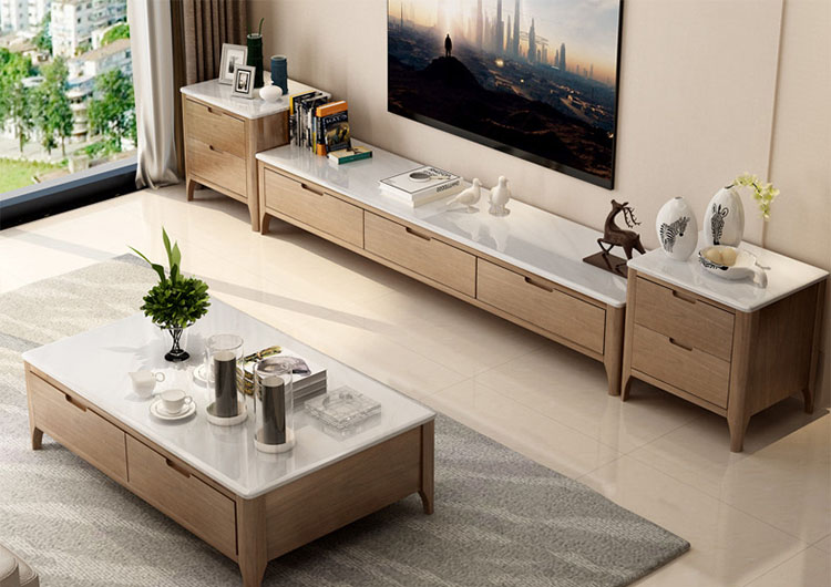 Kệ tivi gỗ MDF mặt đá thu hút bạn ngay từ cái nhìn đầu tiên