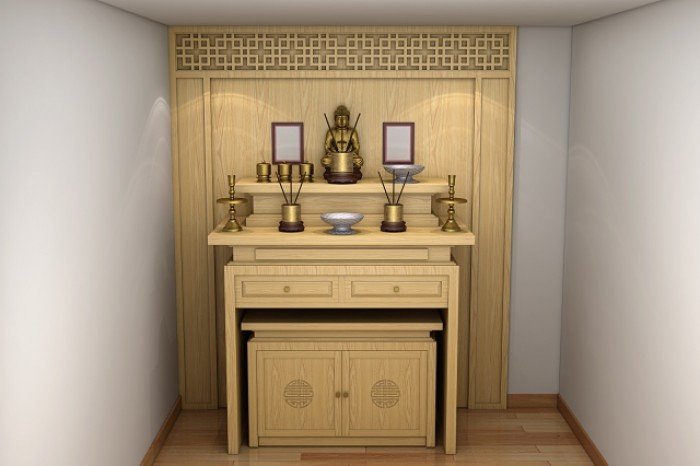 Ứng dụng gỗ công nghiệp trong bài trí nội thất phòng thờ