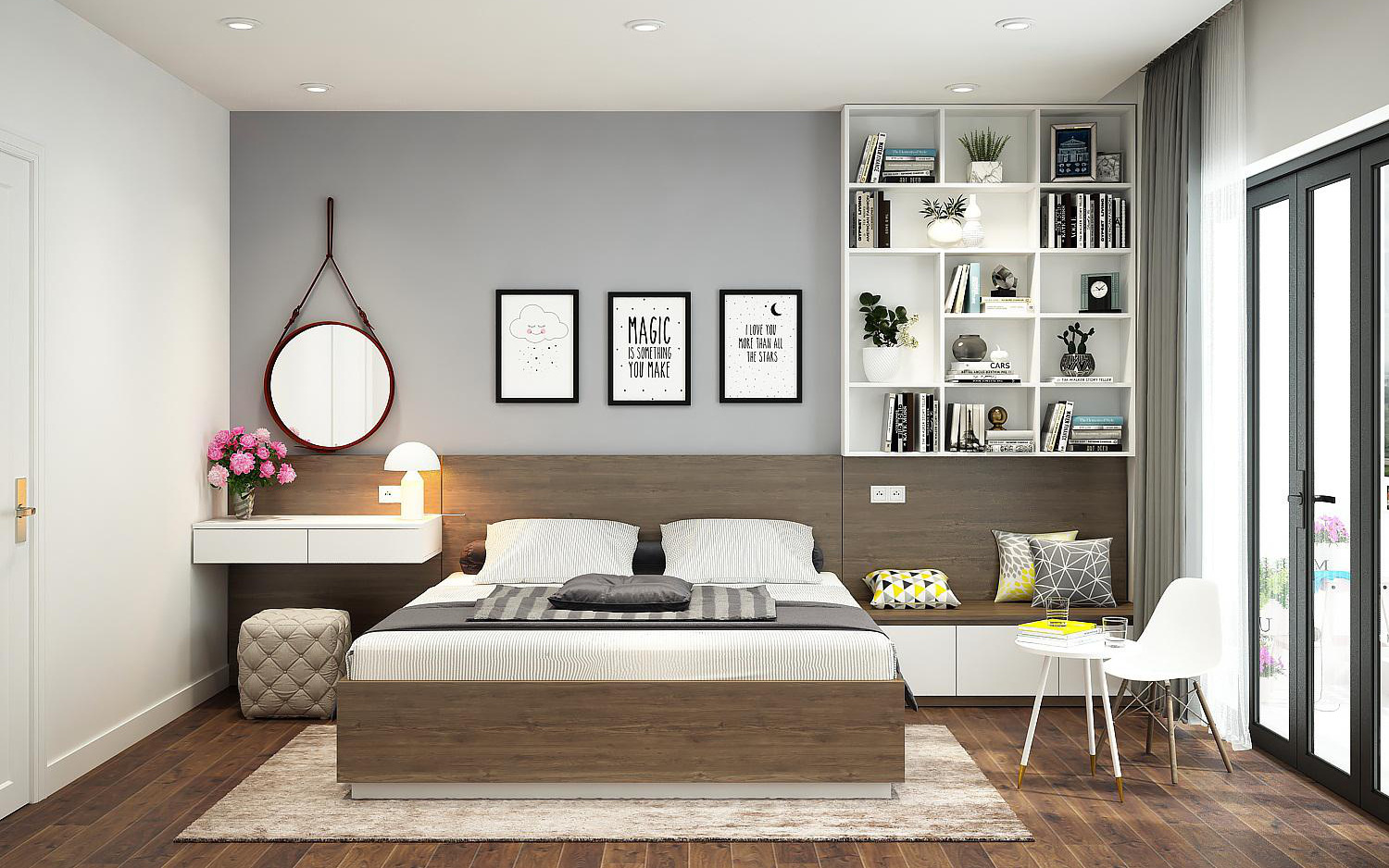 Giường ngủ hiện đại với chất liệu laminate cao cấp