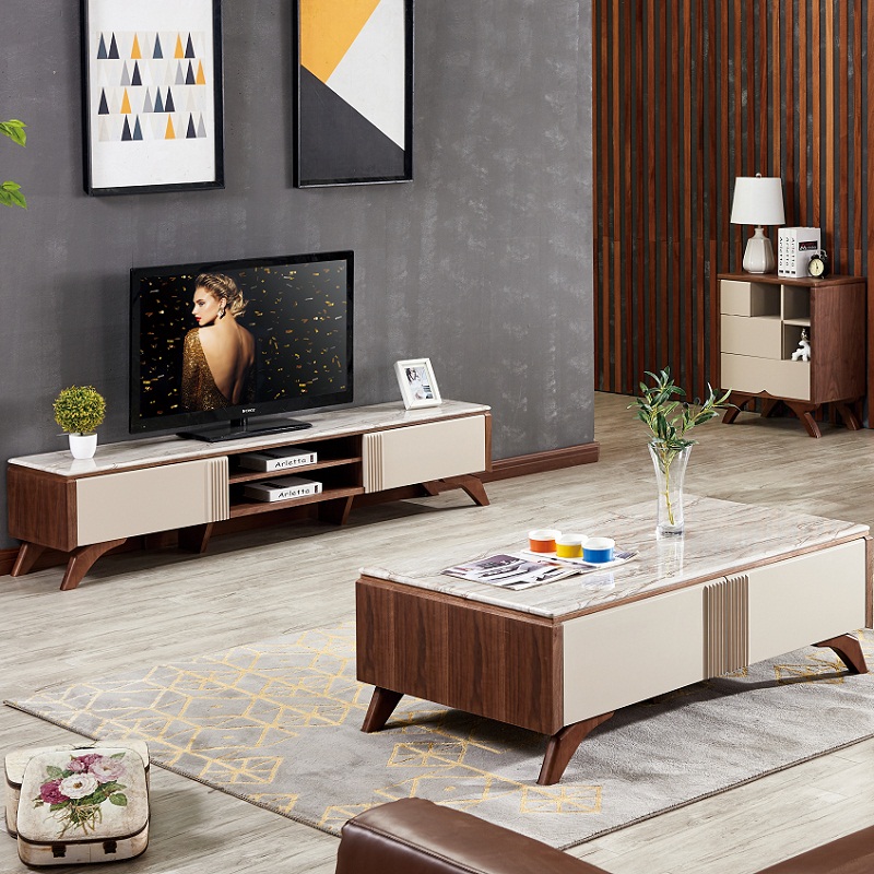 Ứng dụng gỗ MDF trong thiết kế gia công kệ tivi mặt đá