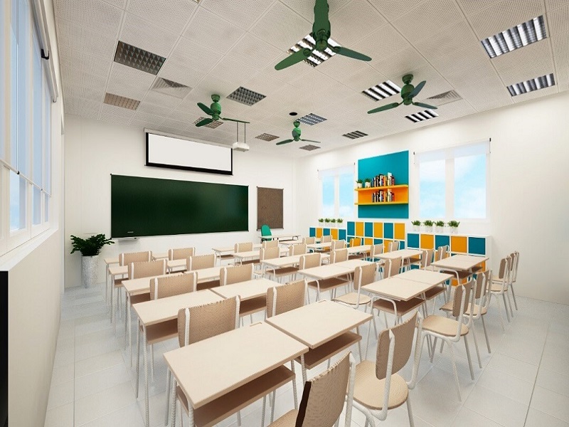 Ván dăm được sử dụng trong nội thất trường học