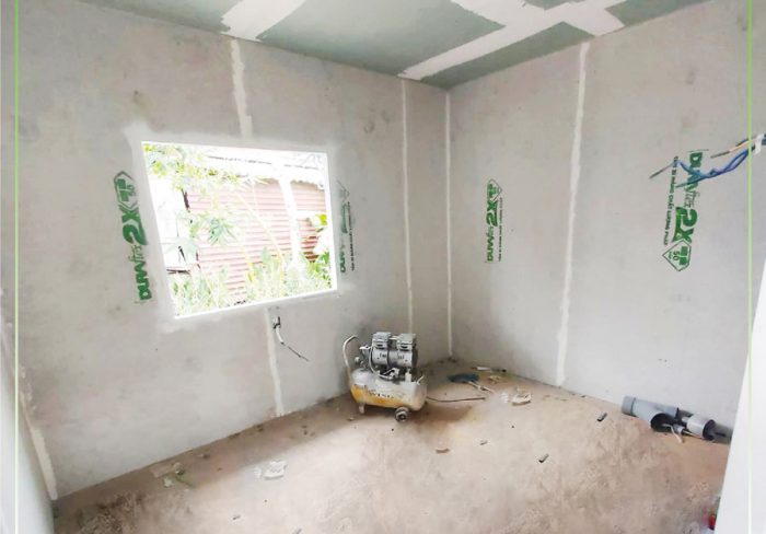 Làm tường nội thất bằng tấm bê tông Cemboard