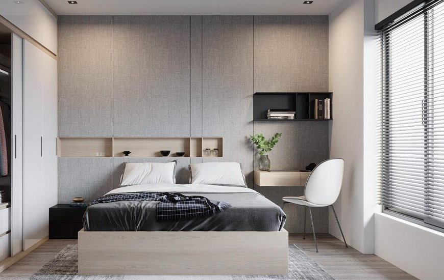 Tủ quần áo trang trí bằng Melamine vân vải