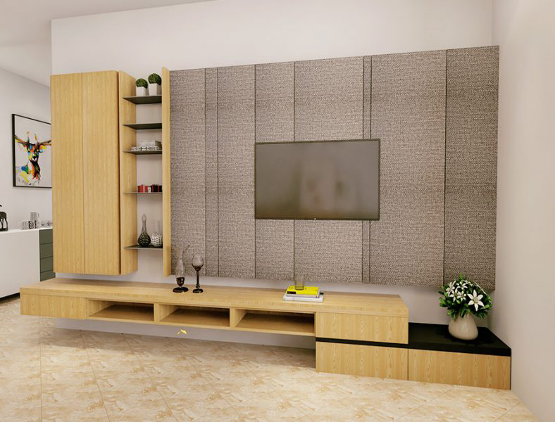 Tủ quần áo trang trí bằng Melamine vân vải