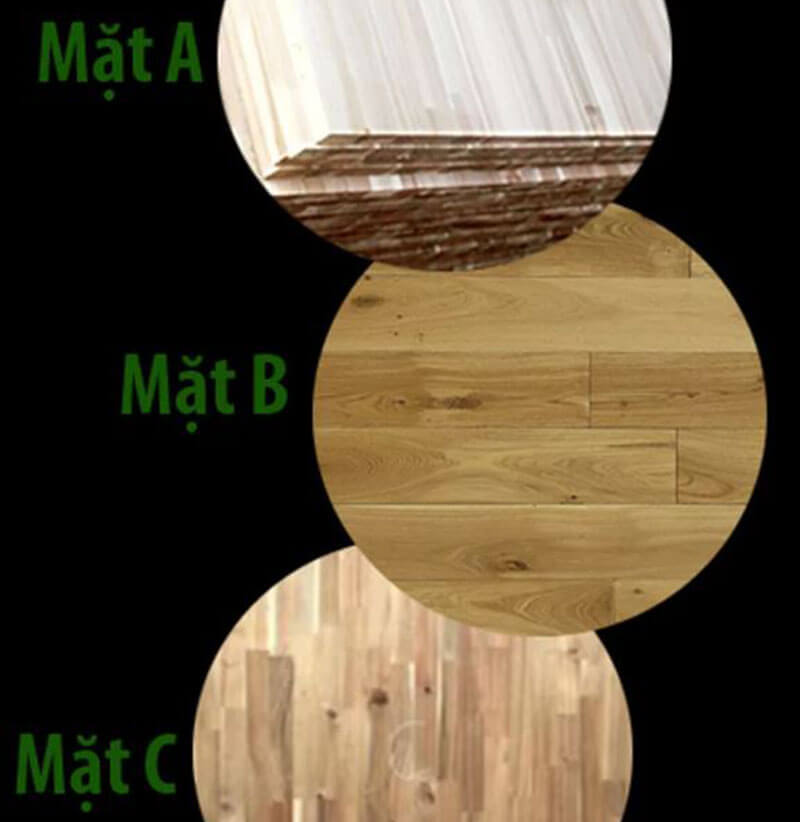 Các loại bề mặt gỗ ghép