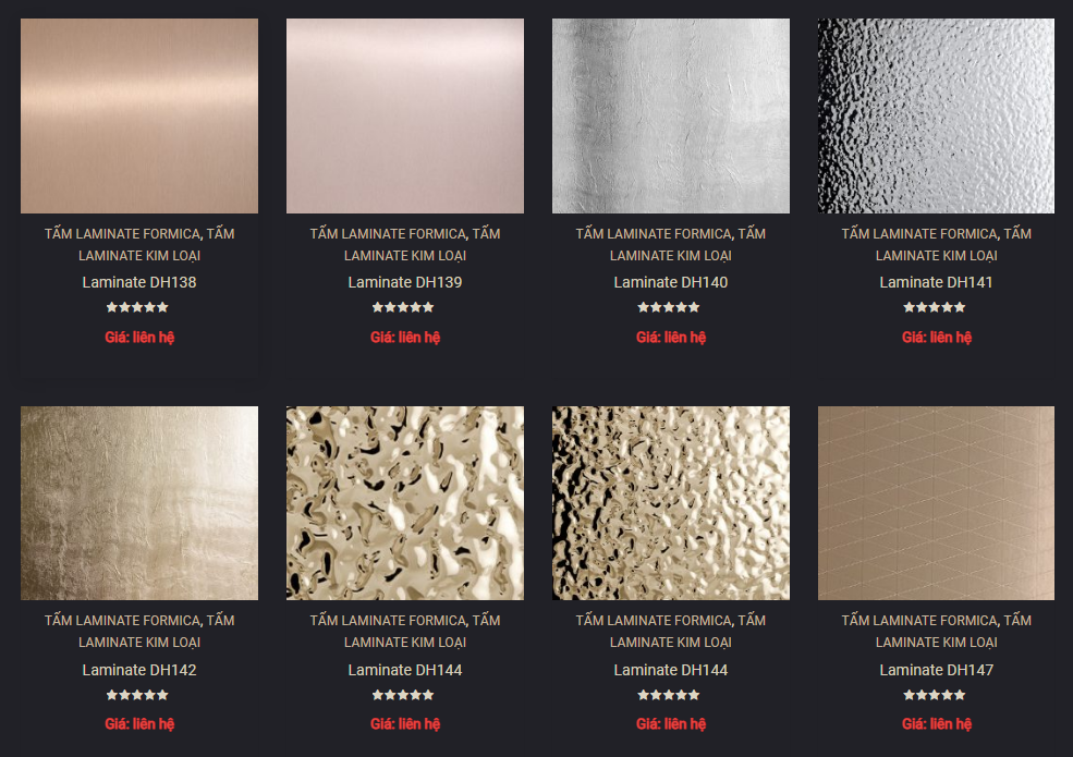 Các mẫu laminate kim loại Formica - Decometal