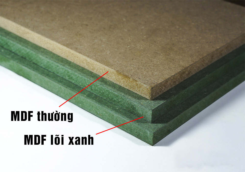 Phân biệt MDF lõi xanh và MDF thường
