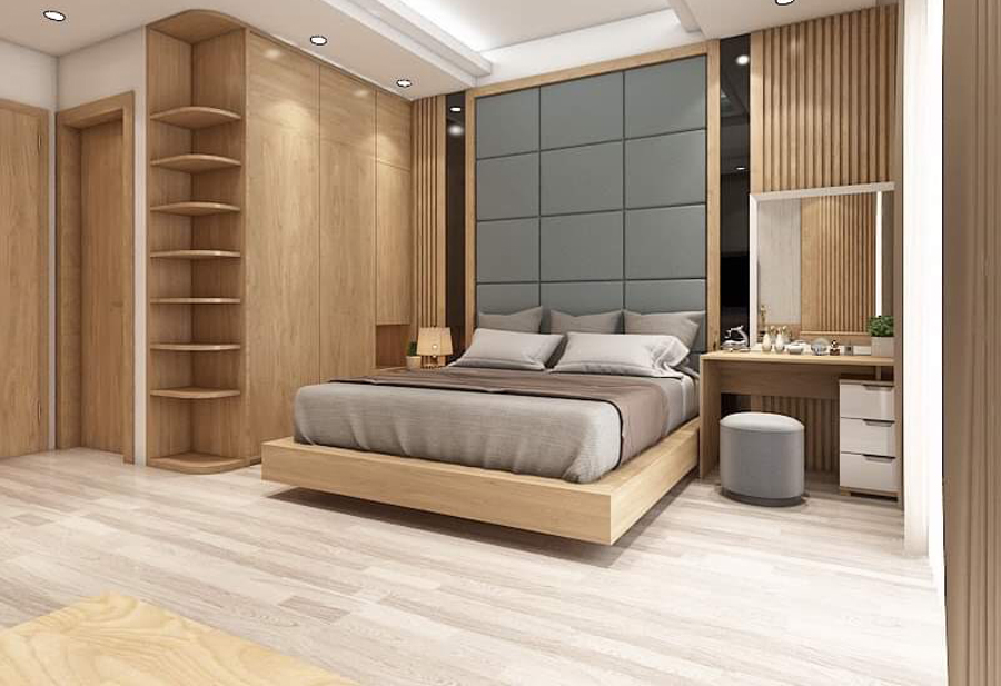 Nội thất phòng ngủ làm từ MDF phủ Veneer