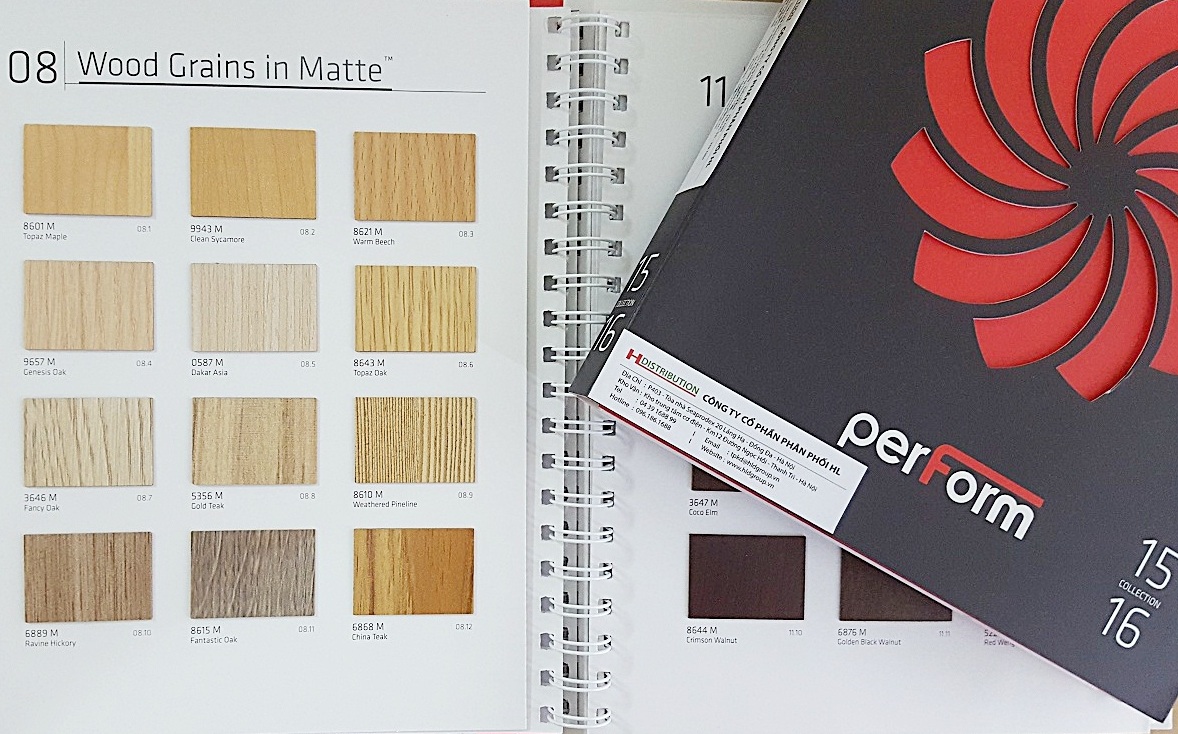 Bảng màu tấm Laminate Perform