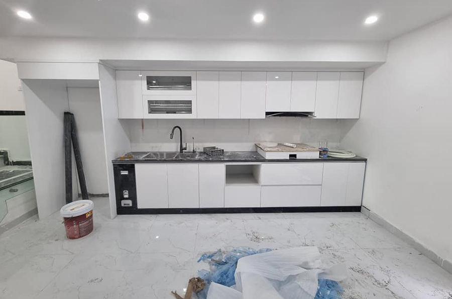 Hình ảnh thực tế tại công trình của cánh tủ Acrylic