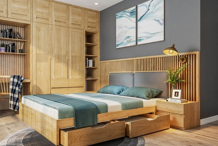 Vẻ đẹp của gỗ sồi tự nhiên trong nội thất