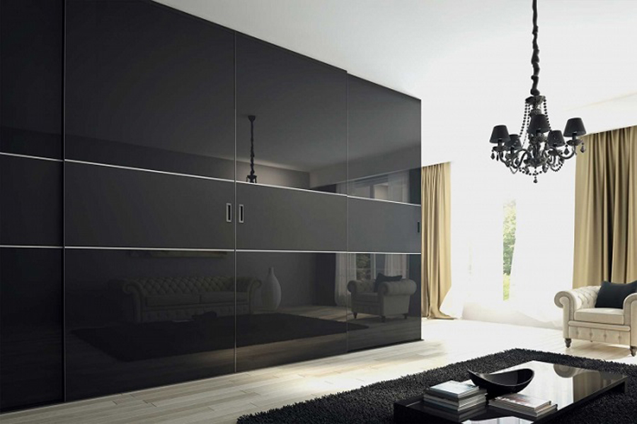 Mẫu thiết kế nội thất sử dụng tấm Laminate đen bóng