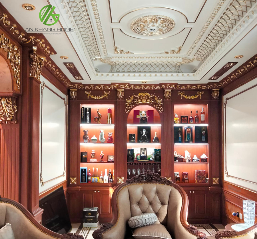 Công trình nội thất tân cổ điển sử dụng trần nhựa Picomat