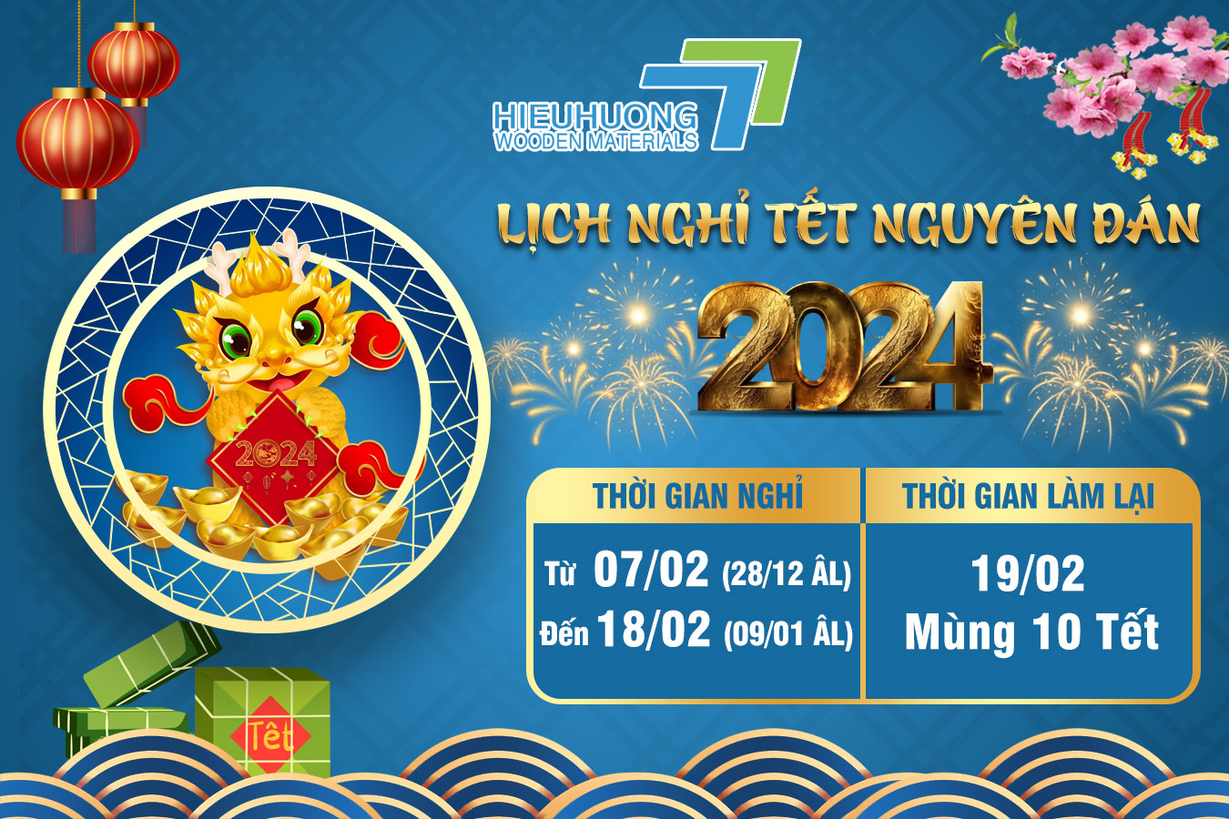 Lịch nghỉ Tết Nguyên Đán 2024