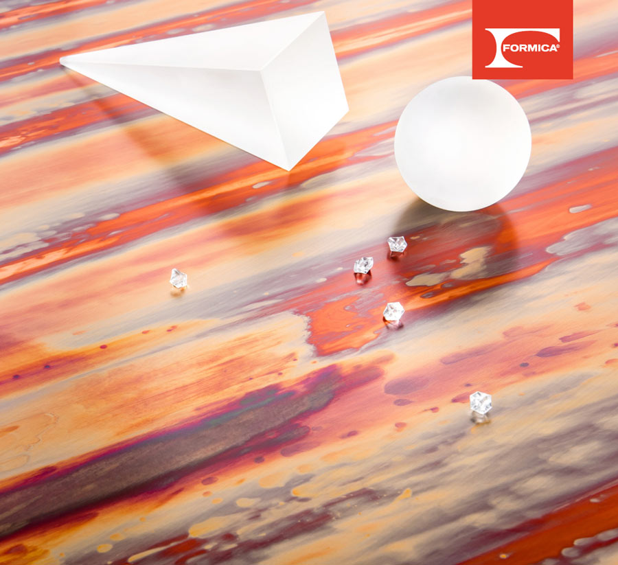 Tấm Laminate màu giả đồng trong thiết kế nội thất của Formica