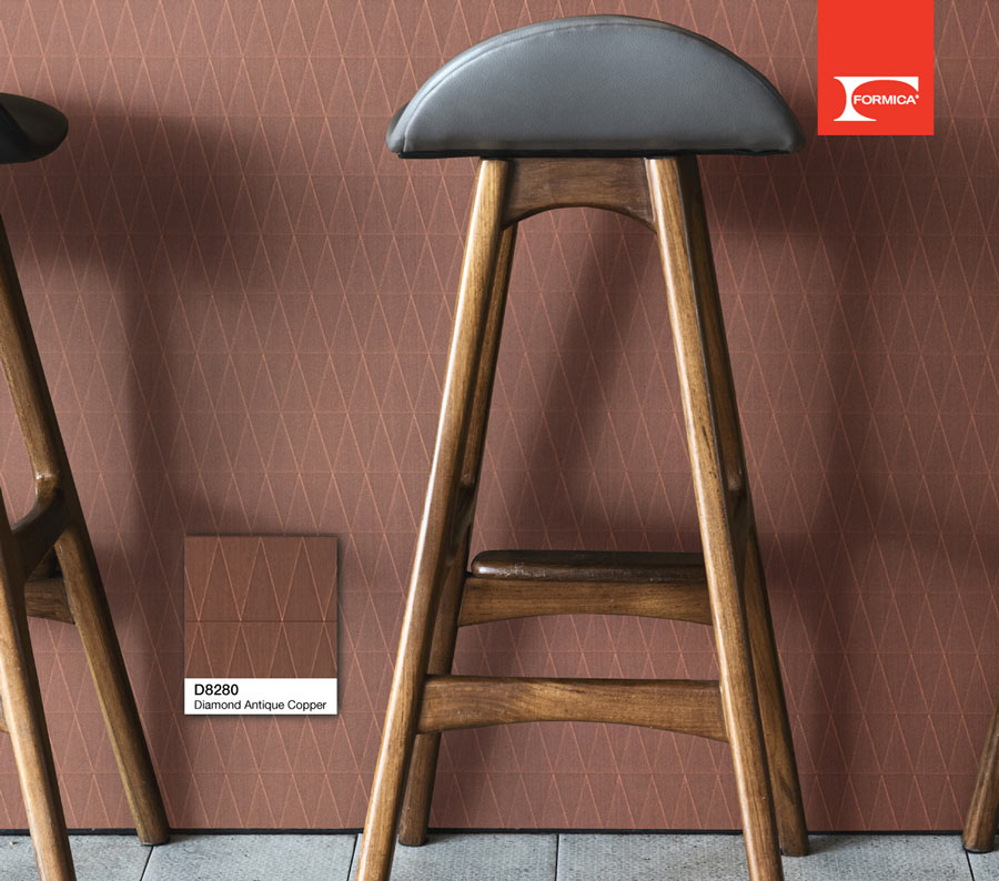 Quầy Bar làm bằng Laminate màu đồng mã D8280 của Formica