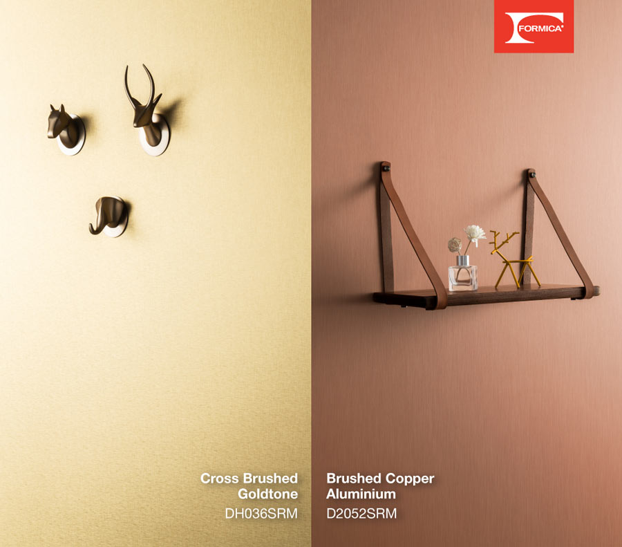 Vách nội thất làm từ tấm Laminate màu đồng