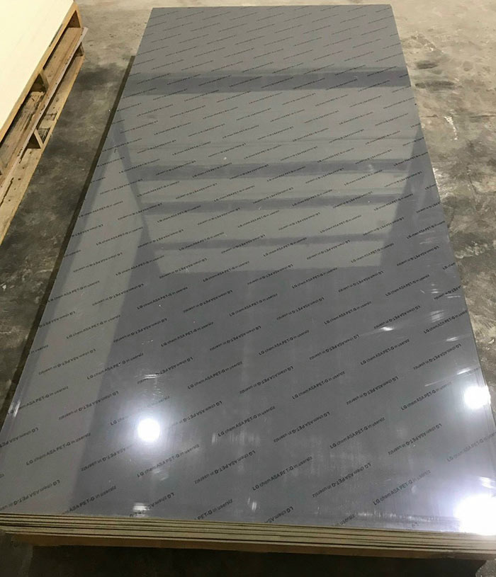 Tấm gỗ nhựa phủ màng PET-G ghi đậm