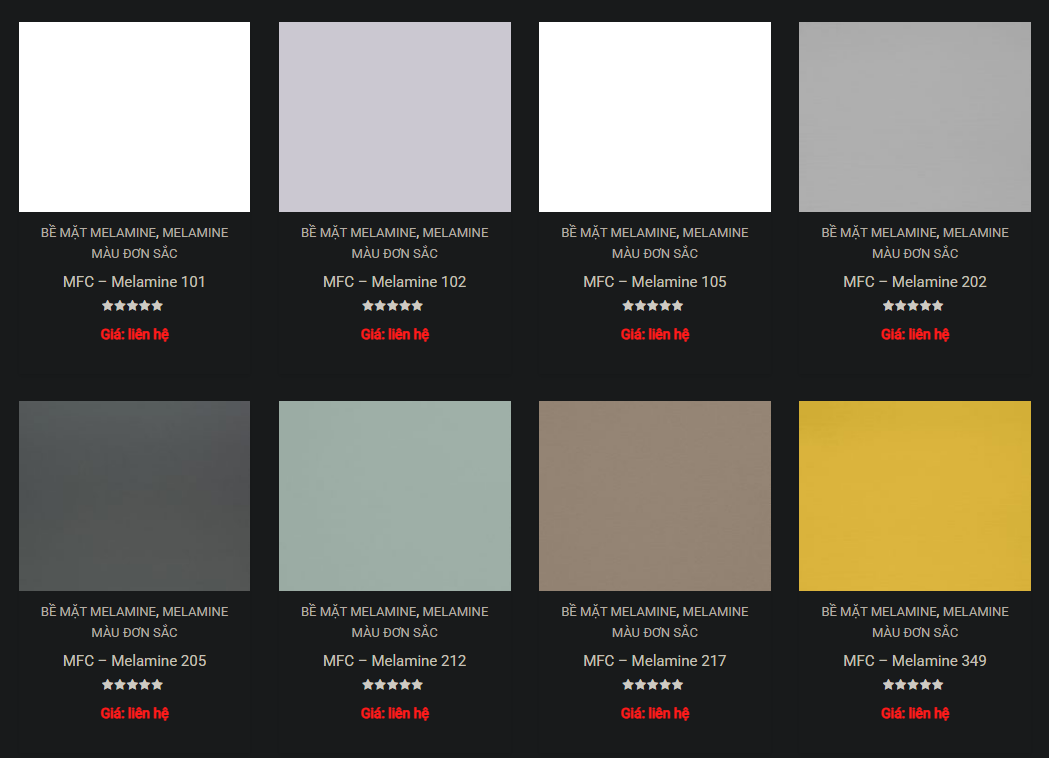 Bảng màu melamine đơn sắc 01