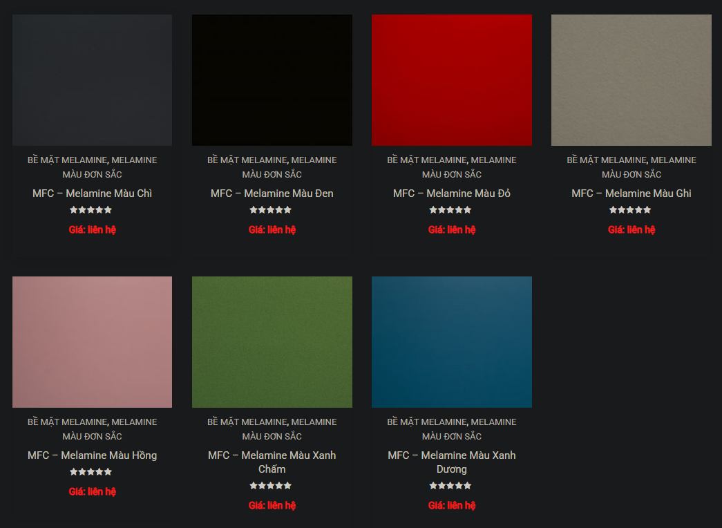 Bảng màu melamine đơn sắc 02