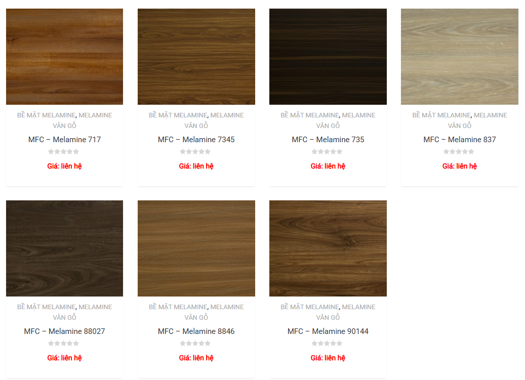 Bảng màu melamine vân gỗ 06
