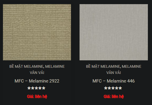 Các mã màu melamine vân vải của Hiếu Hương