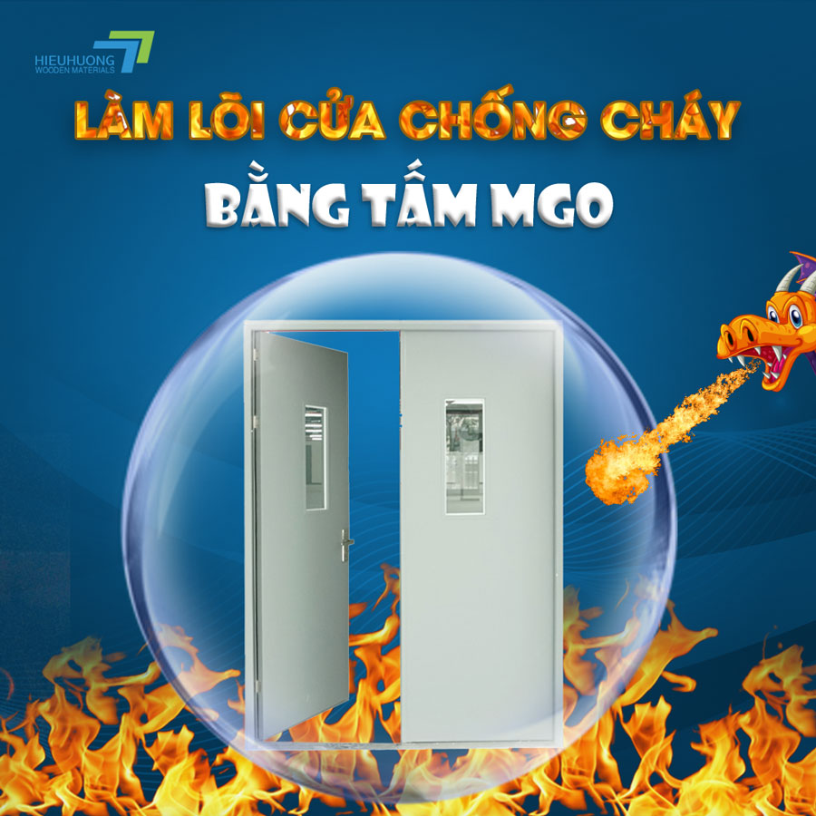 Tấm MGO thường được sử dụng làm lõi cửa chống cháy