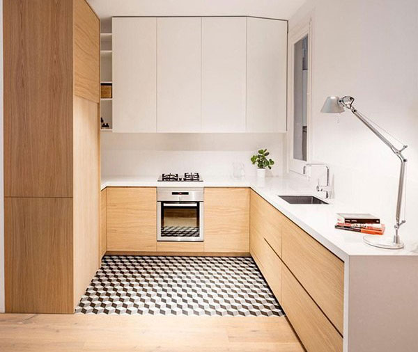 Tủ bếp làm từ gỗ nhựa phủ màng PVC