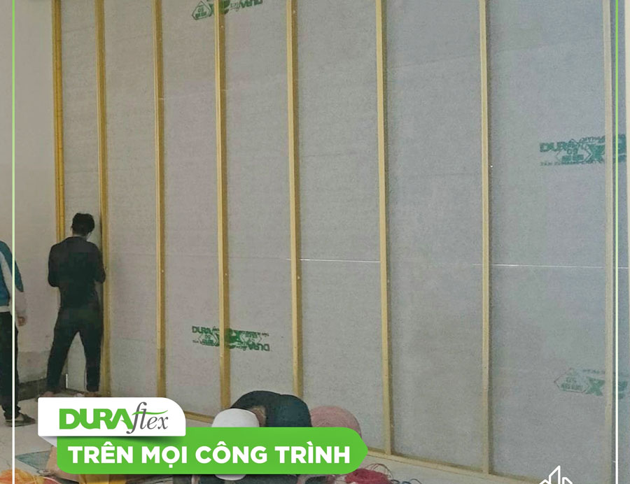Hình ảnh thi công vách ngăn bằng tấm bê tông Cemboard